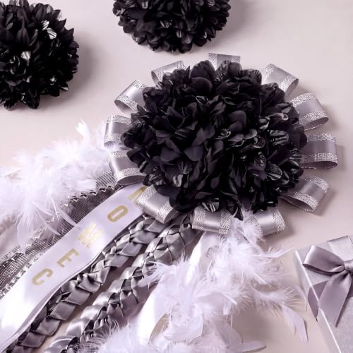 Homecoming Mum Decorations Set Feather & Silk Flower DIY Supplies
