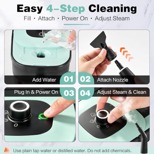 Portable Handheld Steam Cleaner 1500W 221°F Multi-Purpose Steamer