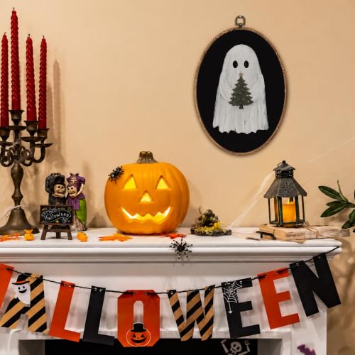 Halloween Ghost Wall Art Decor - Oval Framed Seasonal Home Decoration - Variation of Ghost 4