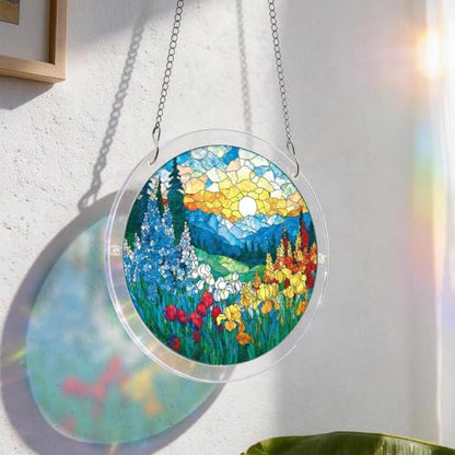 Starry Night Pug Suncatcher Puzzle - Crescent Moon Acrylic Art, 7.4 Inch Variation of this listing