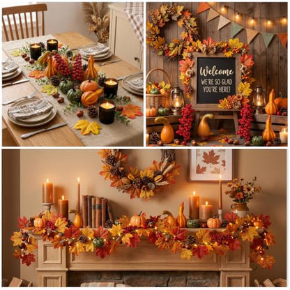 Artificial Pumpkin Fall Harvest Decoration Set 57pcs for Autumn Decor