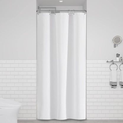 BTTN Stall Fabric Shower Curtain - 36 Inches Linen Textured Heavy Duty Small Cloth Shower Curtain Set with 6 Plastic Hooks, Narrow Hotel Luxury Weighted Shower Curtains for Bathroom - W36 xH72, White