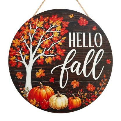 Fall Outdoor Welcome Sign for Front Door Halloween & Thanksgiving Decor