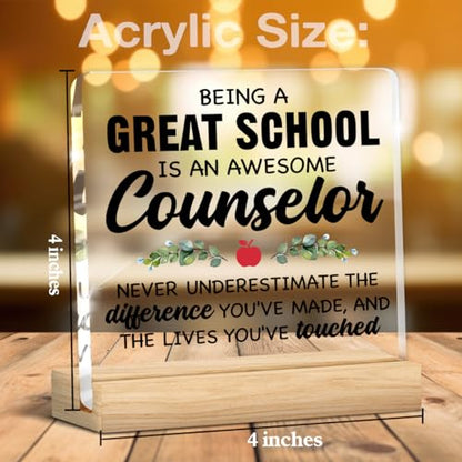 School Counselor Appreciation Sign - Coworker Gift for Guidance Counselor - Acrylic Desk Decor - Variation: Q
