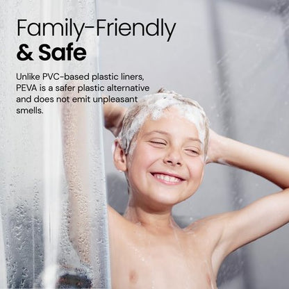 LiBa Shower Curtain - Waterproof Plastic Shower Curtain Premium PEVA Non-Toxic with Rust Proof Grommets Frosted 8G Heavy Frosted Duty Bathroom Accessories 72x72 2 Pack