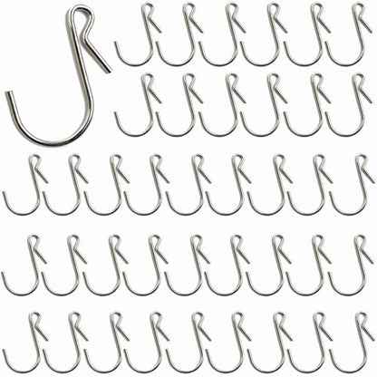 100PCS Metal S Hooks for Christmas Lights & Decorations Weatherproof Heavy Duty