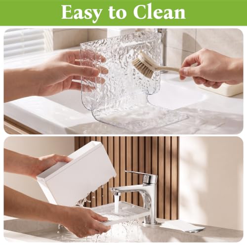 PARKMANI White Toothbrush Holder with Cover and Drainage for Bathroom
