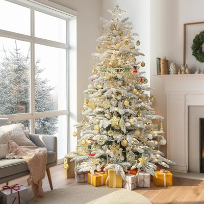 100Pcs Shatterproof Gold Christmas Tree Ornaments Set – Ball, Star, Snowflake & More