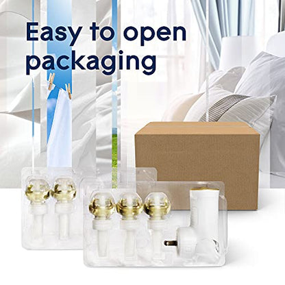 Glade PlugIns Refills Air Freshener Starter Kit, Scented and Essential Oils for Home and Bathroom, Clean Linen, 3.35 Fl Oz, 1 Warmer + 5 Refills