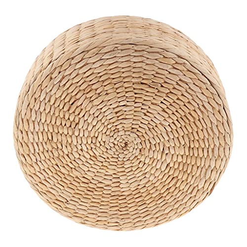 Meditation Floor Cushion Seat Pillow Natural Straw & Sponge Rustic Japanese Style