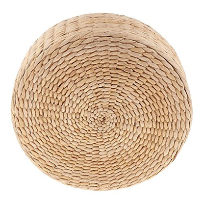 Meditation Floor Cushion Seat Pillow Natural Straw & Sponge Rustic Japanese Style
