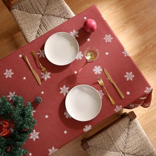 ISAENNE Christmas Tablecloth - Vintage Square 55x55 Inches - Carol C Variation