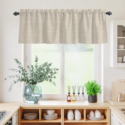 Pale Apricot Kitchen Curtains and Valances Set 3 Pieces - 54W x 24L
