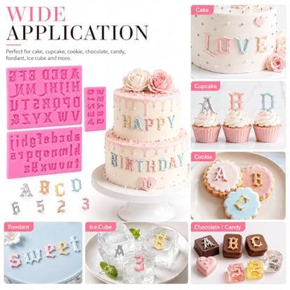 Silicone Letter and Number Molds for Baking & Cake Decoration