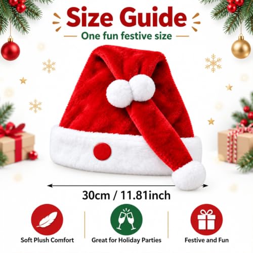 Animated Naughty Santa Hat for Adults - Funny Christmas Party Cap - Red