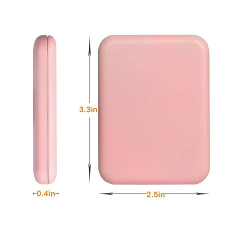 Kintion LED Compact Travel Makeup Mirror - 1X/3X Magnification, Portable & Folding, Pink