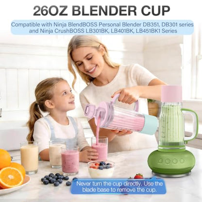 26oz Blender Cup Replacement for Ninja BlendBOSS Personal & CrushBOSS Blenders - Pink Peppercorn