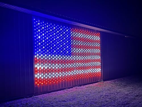 Large LED American Flag Net Lights 10ft x 20ft Outdoor Patriotic Decoration