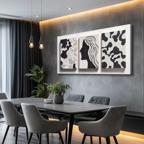 Large Black and White Abstract Canvas Wall Art 30x60 Inches - Modern Bedroom Decor Variation of THIS listing