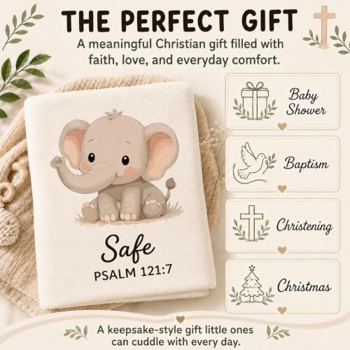God Says I Am Safari Animal Kids Blanket 40x50 Inches - Christian Nursery Gift - Variation of God Says 01