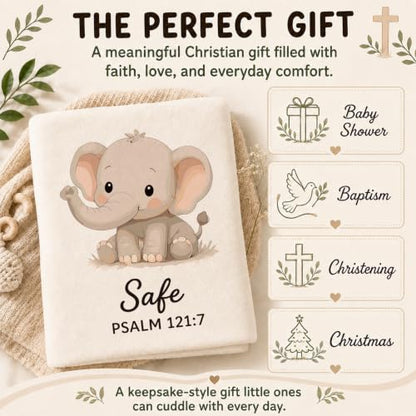 God Says I Am Safari Animal Kids Blanket 40x50 Inches - Christian Nursery Gift - Variation of God Says 01
