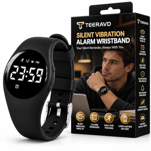 Alarm Clock for Heavy Sleepers with Vibrating Wristband Silent Wake Up Watch - Fitness Tracker & Sleep Monitor - Variation 1