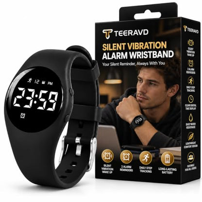 Alarm Clock for Heavy Sleepers with Vibrating Wristband Silent Wake Up Watch - Fitness Tracker & Sleep Monitor - Variation 1