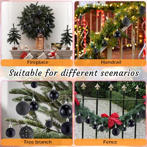 Christmas Ball Ornaments Set - Black 100 Pcs Holiday Decorations