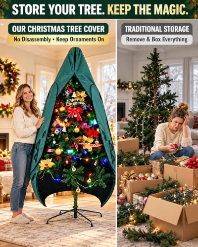 9Ft Christmas Tree Storage Bag Upright Cover for 8-9 Ft Trees Green