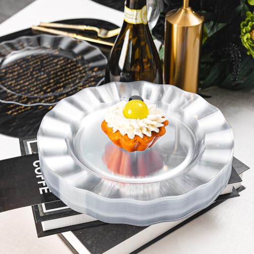 Clear Plastic Dinner Plates 10 Inch - Wave Edge, 72 Pack - Variation of THIS listing