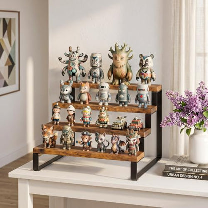 4 Tier Wooden Perfume Display Stand Organizer for Fragrance Collection