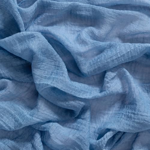 Socomi Dusty Blue Summer Gauze Cheesecloth Table Runner 120 Inch - Pack of 6