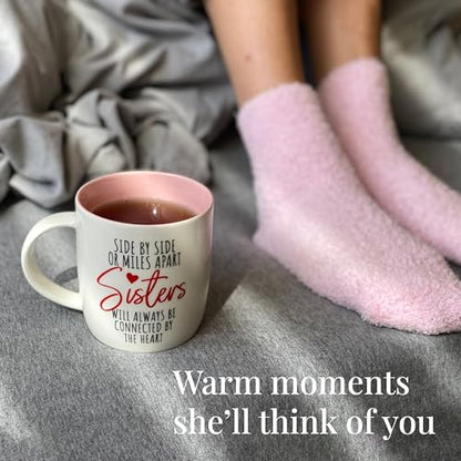 Best Sister Ever Coffee Mug and Cozy Socks Gift Set - 13oz Ceramic