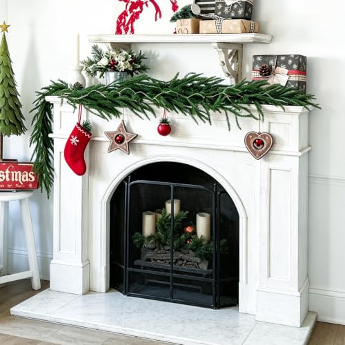 6Ft Artificial Norfolk Pine Garland - Outdoor Real Touch Christmas Decor - Pine Garland - 6ft -1