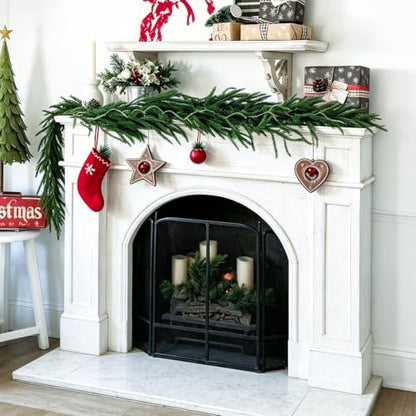 6Ft Artificial Norfolk Pine Garland - Outdoor Real Touch Christmas Decor - Pine Garland - 6ft -1