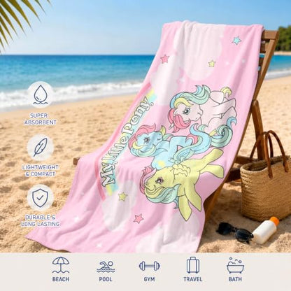 Large Microfiber Beach Towel for Girls and Women - 54x27 Inch My Little Pony Design