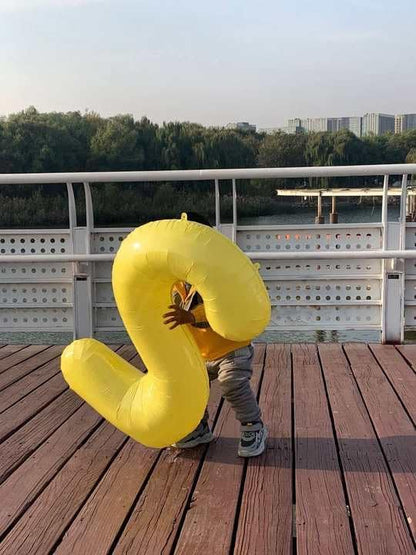 Yellow Number 4 Balloon - 40 Inch Giant Foil Balloon for 4th Birthday Party Decorations