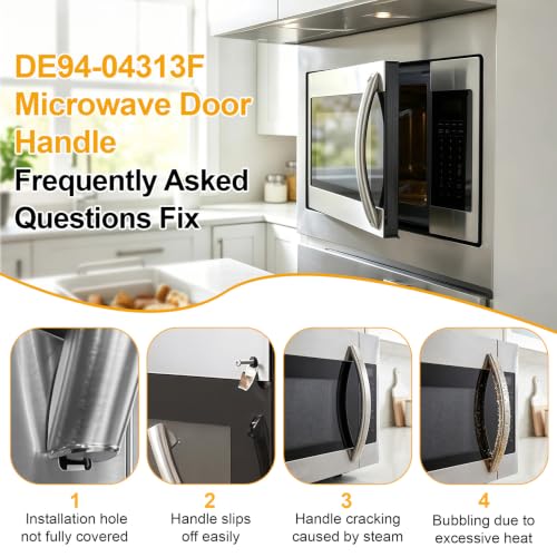 Microwave Door Handle Replacement for Samsung ME16A4021AS/AA - Model DE94-04313F - Silver, Upgraded ABS Material