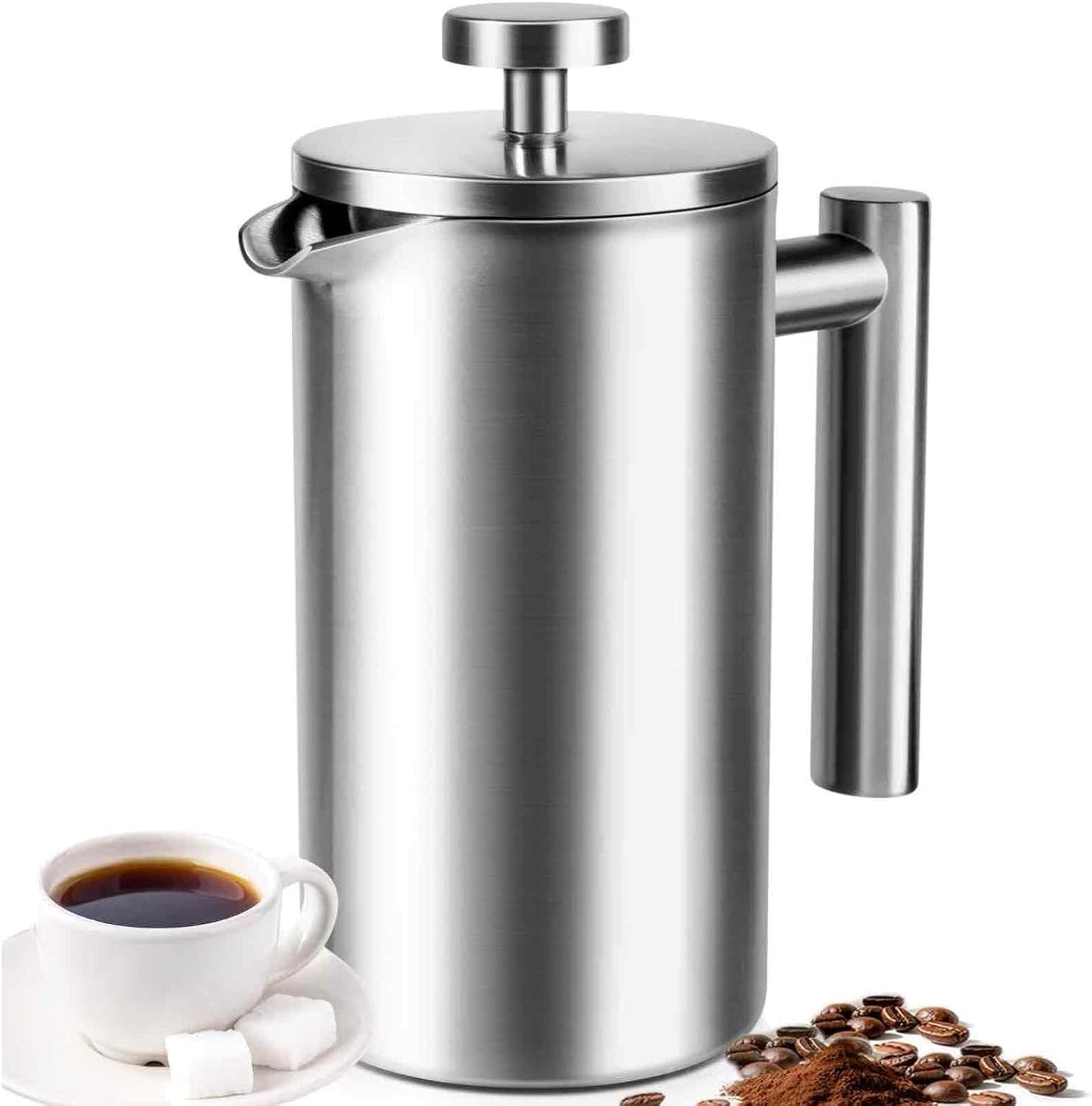 Skiennix French Press Coffee Maker - 34 Oz Double-Walled Insulated Design | 4 Cups, Dishwasher Safe