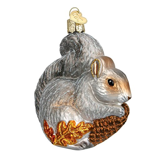 Old World Christmas Glass Squirrel Ornament for Christmas Tree - Handcrafted Holiday Decor - Wildlife Collection