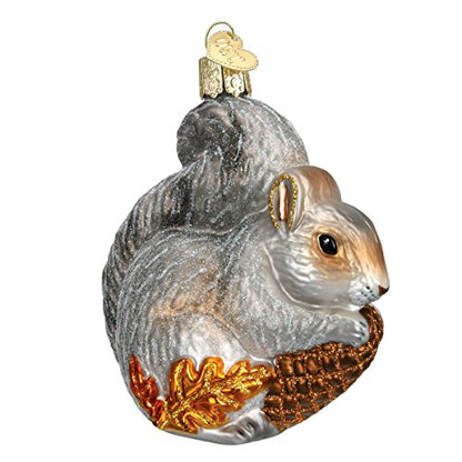 Old World Christmas Glass Squirrel Ornament for Christmas Tree - Handcrafted Holiday Decor - Wildlife Collection