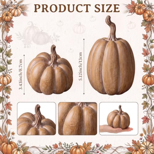 Fall Terracotta Faux Pumpkin Decor Set for Home Table Arrangements