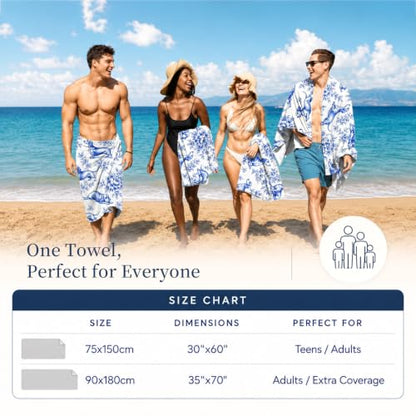 Dachshund Beach Towel 30x60 Inches Microfiber Dog Pattern for Summer Vacation