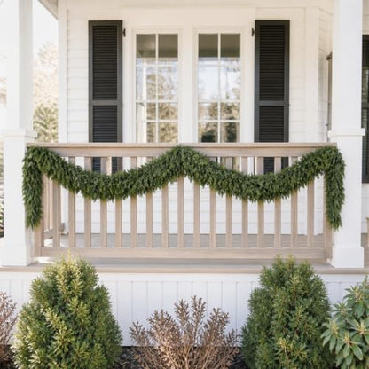 6FT Christmas Garland with Real Touch Cedar for Mantle & Porch - 2 Pack
