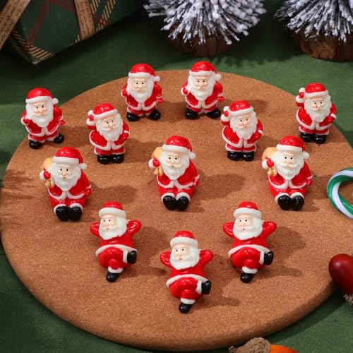 Mini Santa Claus Figurines Christmas Decorations Set - Resin Holiday Ornaments