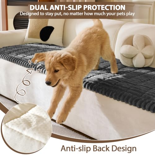Waterproof Couch Cover for Dogs & Pets - 27.6 x 59.1 Inches - Dark Grey