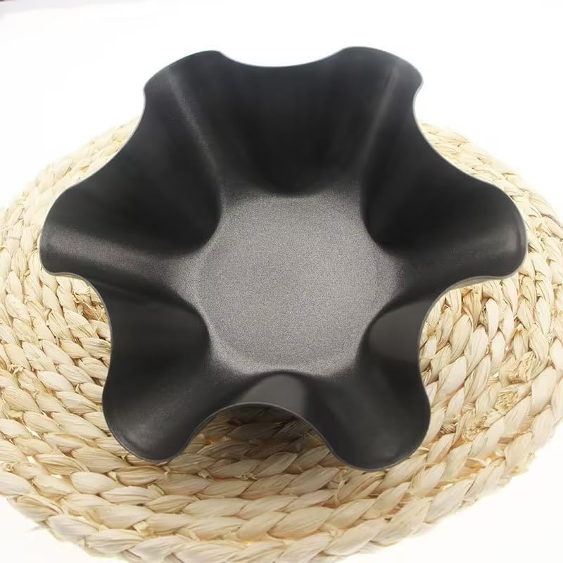 Skiennix Non-Stick Baking Bowls - 2 Pcs Carbon Steel Tortilla Bowl Maker | Black Dinnerware Set