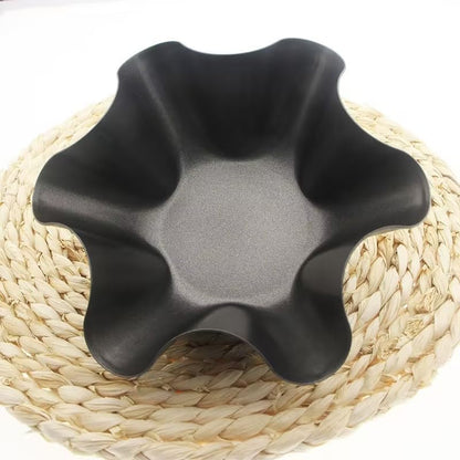 Skiennix Non-Stick Baking Bowls - 2 Pcs Carbon Steel Tortilla Bowl Maker | Black Dinnerware Set