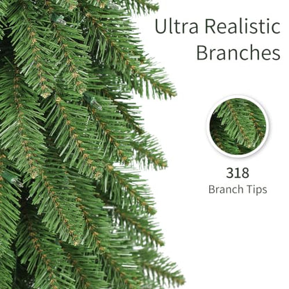 7ft Pre-Lit Artificial Christmas Tree with Clear Lights - Alpine Slim Design