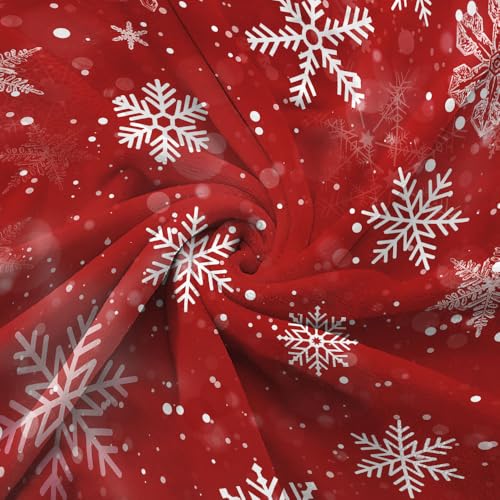 Christmas Red Snowflake Throw Blanket 60x80 Inches Fuzzy Warm Couch Sofa